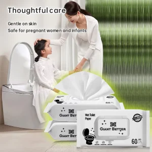 Custom Logo Soft Organic Flushable Wet Wipes Portable Toilet Paper