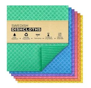 Custom Logo Swedish Dishcloths Biodegradable 70% Cellulose 30% Cotton Square Kitchen Cleaning Sponge Reusable in Kitchen