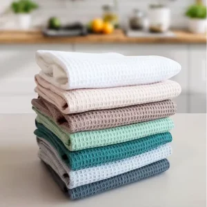 Custom Logo Waffle Kitchen Towel Highly Absorbent Microfiber Dish Cloth for Cleaning Drying Dishes & Tea Soft Hand Towels