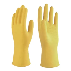 Custom Logo Waterproof Women’s Kitchen Hand Non slip Latex Rubber Gloves Yellow Cleaning Household Latex Gloves