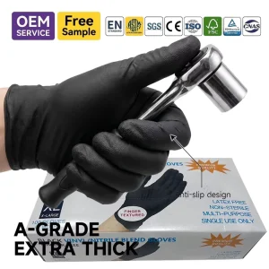 Custom Logo Work Gloves Esthetician Supplies Latex Free Mechanic Rubber Nitrile Gloves Disposable for Work Hand Gloves