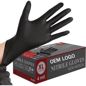 Custom Medical Grade Food Grade XL Nitrile Black Gloves Waterproof and Powder Free Disposable Hand Gloves for Work
