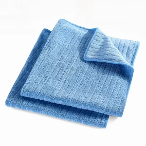 Custom Multi Purpose Absorbent Microfiber Cleaning Cloth Weft Knitting Checked Structure Microfiber Kitchen Car Cleaning Cloths