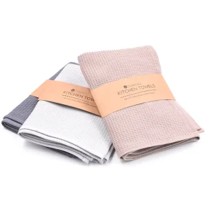 Custom Next level Absorbency Microfiber Fabrics Waffle Towel Kitchen Cafe Dish Towel Sublimation Weave Kitchen Towels