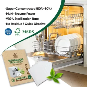 Custom OEM High Efficiency Grease Removal Eco Friendly Dishwashing Detergent Sheets