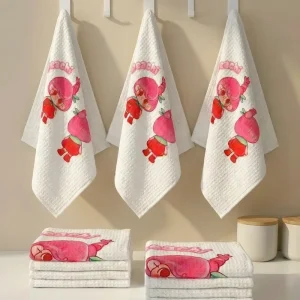 Custom Personalized Microfiber Waffle Weave Cleaning Cloth Super Absorbent Kitchen Dish Towel Lint Free Quick Dry Cleaning Rag