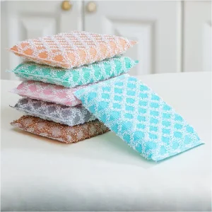 Custom Polyester Cleaning Sponge 3 Pack High Water Absorption Non-scratch Kitchen Scouring Pads