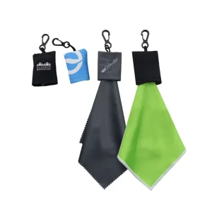 Custom Print 5 Colors Eco Friendly Microfiber Cleaning Cloth for Glasses Lens with Keychain Pouch
