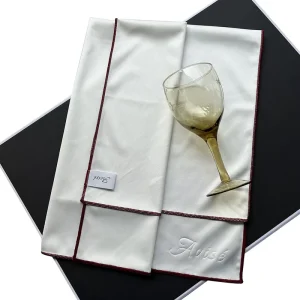 Custom Print Microfiber Water Absorption Wine Glass Polishing Cleaning Cloth Lint Streak Free Drying Glass Towel