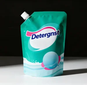 Custom Printed 1L 2L Washing Powder Stand up Spout Pouch Liquid Soap Dishwashing Liquid Packaging Bag for Laundry Detergent