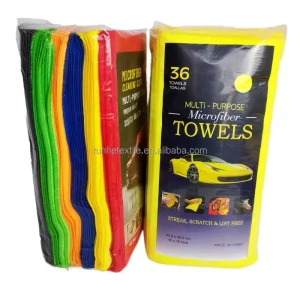 Custom Printed 36-Packs 380gsm Microfiber Cleaning Cloths Dry Kitchen Car Wash Rags for Floor Usage Car Towels