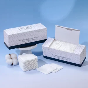 Custom Printed Color Box Round Corner Cotton Pads Soft Viscose Disposable Makeup Remover Wipes OEM English Packaging for Salon