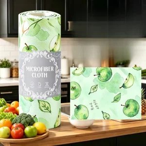 Custom Printed Floral Thick Polyester Cotton Roll Towel Easy Tear High Absorbent Quick Dry Eco-Friendly Multi-use Kitchen Dish