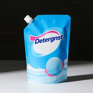 Custom Printed Handle Washing Powder Stand up Spout Pouch Dishwashing Liquid Packaging Bag for Laundry Detergent