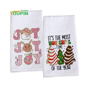 Custom Printed Kitchen Towels White 16″x24″ Waffle Weave Sublimation Blank Tea Towels