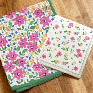 Custom Printed Recycled Multi Pattern Digital Printing Design Quick-Dry Home Kitchen Swedish Dish Cloth Tea Towel Set