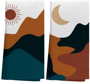 Custom Printed Waffle Weave Microfiber Quick Dry Home Kitchen Towels Cleaning Personalized Tea Towel