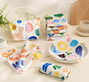 Custom Printed WaffleWeave Microfiber Dish Cloth Polyester Sublimation Cleaning Towel Bulk Manufacturer Factory