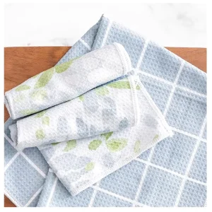 Custom Printed Woven Super Absorbent Waffle Kitchen Towel Quick Dry Lightweight Soft Kitchen Towel