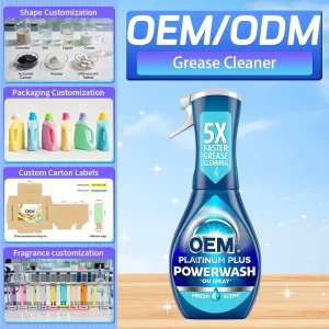 Custom Private Label 5X Powerful Kitchen Degreaser Spray for Kitchen Cooktop Oven Oil Dirt Quick Removal