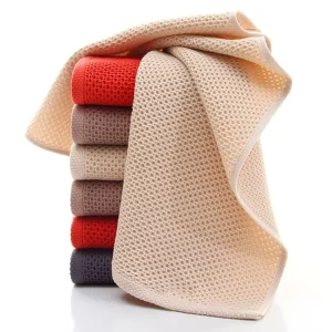 Custom Quick Dry Eco Friendly Waffle Kitchen Towels Cotton Tea Towel