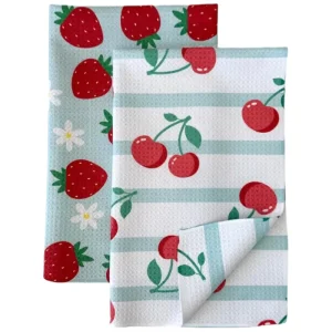 Custom Quick Dry Waffle Weave Microfiber Eco Friendly Customizable Dish Towel Highly Absorbent Kitchen Tea Towel with Loop