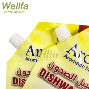 Custom Recycle Laundry Soap Powder Dishwashing Liquid Packaging Spouted Bag Washing Refill Bags Detergent Spout Pouch