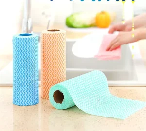 Custom Reusable Dish Cloth Eco Friendly Wave Pattern Kitchen Wipes Available Cleaning Tasks Hand Towel Roll