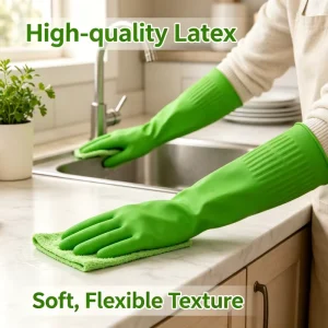 Custom Reusable Nitrile Waterproof Medium Thickness Comfortable Dish Gloves for Household Kitchen Dishwashing