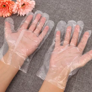 Custom Size Kitchen Household Clear Use Gloves Household Cleaning PE Plastic Gloves CPE Disposable Gloves
