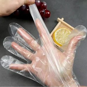 Custom Size Kitchen Household Clear Use Gloves Household Cleaning PE Plastic Gloves HDPE Disposable Gloves