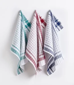 Custom Soft Absorbent Cotton Linen Yarn Dyed Woven Kitchen Tea Dish Towels with Custom Sizes Colors OEM Service