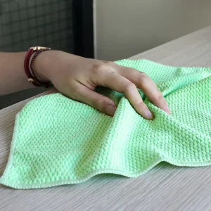 Custom Universal Cleaning Cloth Microfiber Kitchen Dish Towels Microfiber Superpol Cloth Double sided Coffee Bean Design