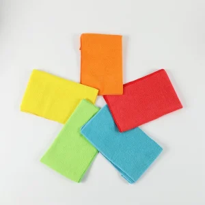 Custom Various Colors Microfiber Warp Knitting Terry Cleaning Cloth Lint Free Non Scratch Washable Kitchen Towel