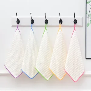 Custom Woven Quick Dry Cotton Kitchen Dish Towel Super Strong Water Absorption Square Shape Modern Style for Home Restaurant Use