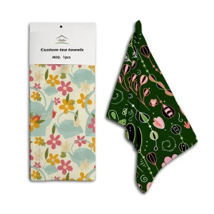 Custom designed Digital Print Floral Pattern Kitchen Towels Highly Absorbent Eco Friendly Quick Dry Made 100% Pure Cotton Size