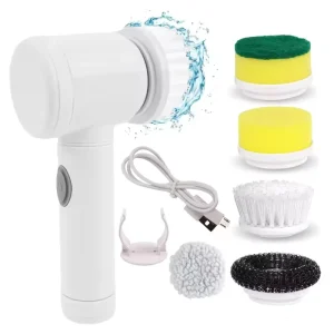 Custom logo New Electric Spin Scrubber 5 Replaceable Heads Handheld Cleaning Brush Bathroom Kitchen Window Bottle Sponge Style