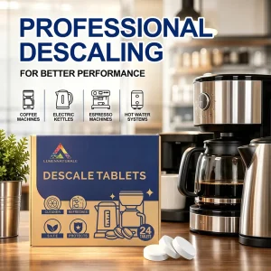 Custom logo Scale Removers Cleaning Tablets 24 Tabs Limescale Remover Descaler Tablets for Coffee Machine