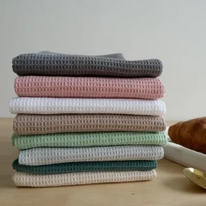 Customizable 100% Cotton Waffle Kitchen Dish Towels Cleaning Supplies Sustainably Customizable