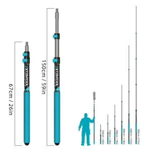 Customizable Aluminium Telescopic Pole Cleaning Pole Multifunction Extension Poles Adjustable Metal Material