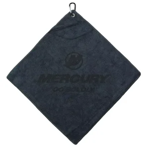 Customize Logo Super Absorbent 16″ X 16″ Hands Free Microfiber Fishing Towel with Carabiner Clip