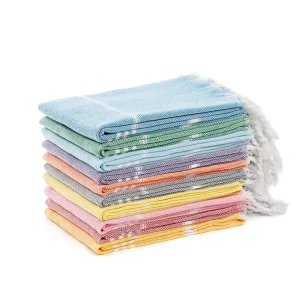 Customized 100% Cotton Woven Quick-Dry Water Absorbent Eco-Friendly Kitchen Dish Towels Solid Color Embroidery Patterns Custom