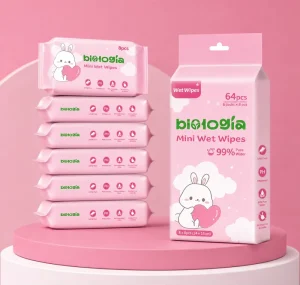 Customized 8 Pcs Mini Wet Wipes Alcohol-Free Individually Wrapped Non-Woven Plastic Aluminum Foil Sachet for Cleansing