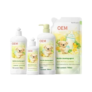 Customized Baby Bottle Cleaning Detergent Set, Class A Bottle Cleaning Liquid, Stain Remover, Fruit and Vegetable Cleaner