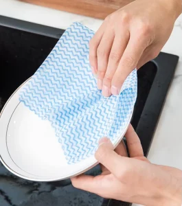 Customized Blue Chux Spunlace Kitchen Towel Non woven Fabric Heavy Duty Cleaning Wipes Cloth Roll