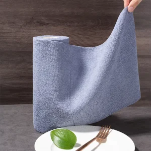 Customized Disposable Microfiber Cleaning Cloths Washable Reusable Towels Powerful Water Absorbent Rolls Woven Technics