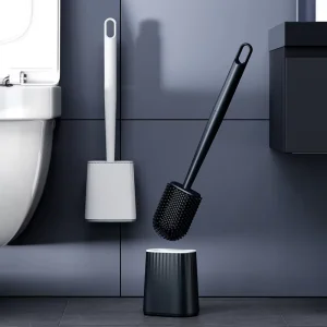 Customized Eco Friendly Toilet Brush Set with Detachable Pole for Wall Mounted Cleaning Unique Design Silicone Material
