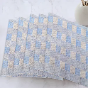 Customized Eco friendly Reusable Square Grid Modern Viscose 35 90gsm Violin Cleaning Clothes Kitchen Bathroom Wiping Scouring