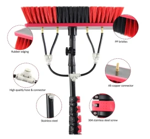 Customized Household Aluminum Alloy carbon Fiber Extendable Cleaning Brush Multi functional Solar Panel Cleaning Brush