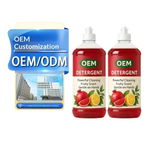 Customized Kitchen Dishwashing Liquid Detergent Food Grade Large Bottle Strong Oil Removal Pomegranate Lemon Cleaning Products
